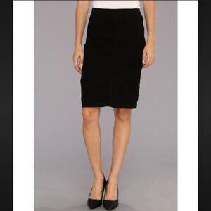 NYDJ Black Knit Pull On Pencil Skirt Size L